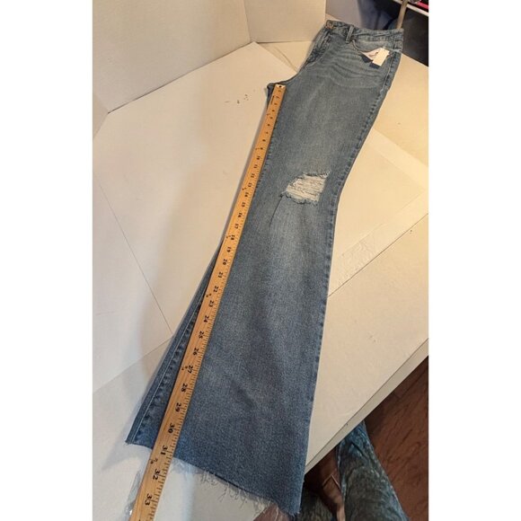 Seven7 Felicity High Rise Slim Flare Jeans Women's 12 Light Wash Stretch Denim - Picture 12 of 13